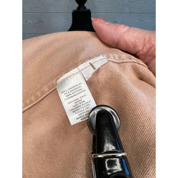 LOFT tan denim utility jacket Size Medium Petite - Picture 9 of 9